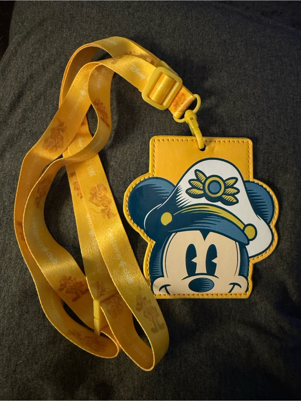 Disney Cruise Line Castaway Club lanyard featuring Captain Mickey Mouse.